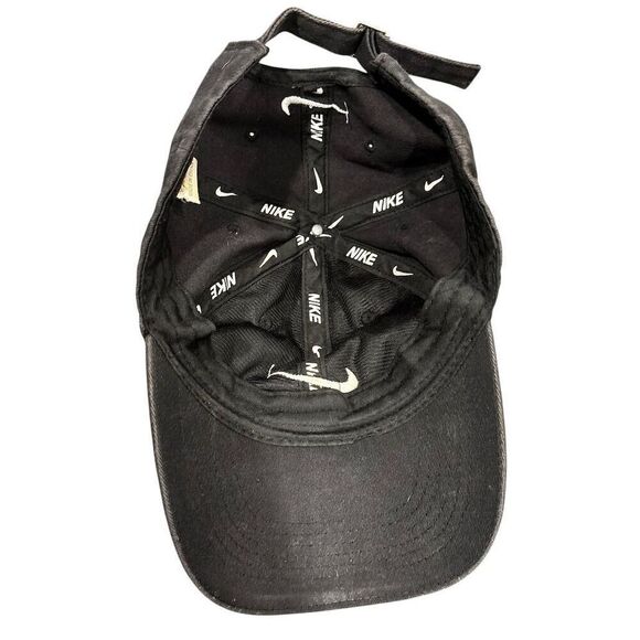 Nike Heritage86 Black Swoosh Cap Unisex Adjustable Strap Back Hat - Picture 5 of 5